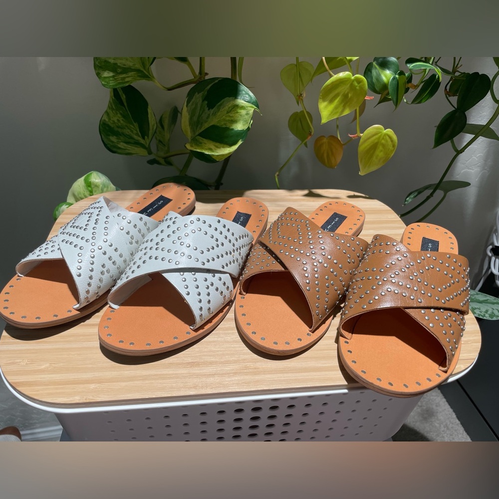 Steve Madden studded slides